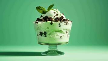 AI generated Mint Chip Cheesecake Mousse photo