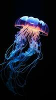 AI generated Glowing Neon Jellyfish photo