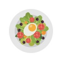 Flat Illustration of Salad Vector. Foods and Drinks Daily Illustration. vector
