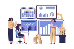 financial data management vector flat style illustration design