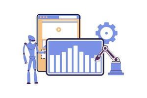 automatic business management vector flat style illustration design