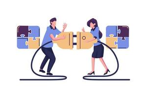 Partnership flat style illustration vector design