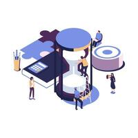 cooperation, partnership, business promotion and development flat isometric illustration vector