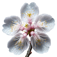 AI generated solitary cherry blossom isolated on transparent background png