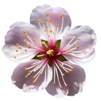 AI generated solitary cherry blossom isolated on transparent background png