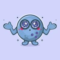 funny bowling ball character mascot with confused gesture isolated cartoon in flat style design vector