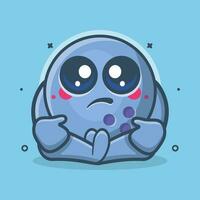 kawaii bowling ball character mascot with sad expression isolated cartoon in flat style design vector