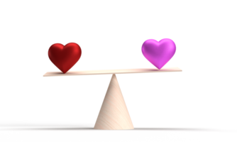 kärlek hjärta röd rosa violett lila Färg lutning balans trä- triangel symbol dekoration prydnad Lycklig valentine dag 14 fjorton februari gåva romantisk avslappning tillsammans symbol tecken försäljning bröllop png