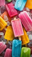 AI generated Colorful Ice pops photo