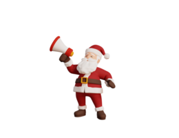 3d rendere Natale concetto illustrazione Santa personaggio Tenere megafono png