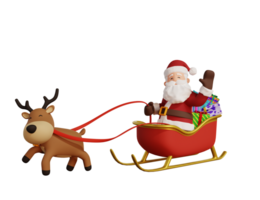 3d santa character delivering gift png