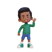 3d schattig jongen maken pret van png