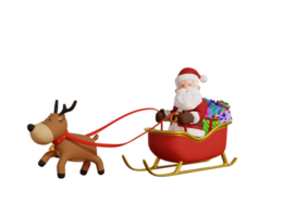 3d Père Noël personnage livrer cadeau png