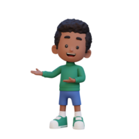 3D cute kid presenting pose png