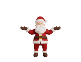 3d santa character welcome pose png