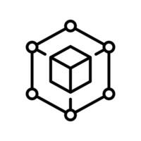 Framework icon. Simple outline style. Cloud, native, react, atom, computer technology concept. Thin line symbol. Vector illustration isolated.