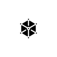 Framework icon. Simple solid style. Cloud, native, react, atom, computer technology concept. Black silhouette, glyph symbol. Vector illustration isolated.