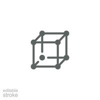 Framework icon. Simple outline style. Cloud, native, react, atom, computer technology concept. Thin line symbol. Vector illustration isolated. Editable stroke.