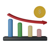 prix vers le bas 3d rendre icône illustration png