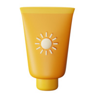 crème solaire 3d icône illustration png