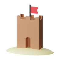 areia castelo 3d ícone ilustração png