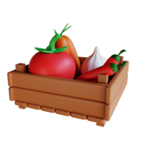 des légumes 3d icône illustration png