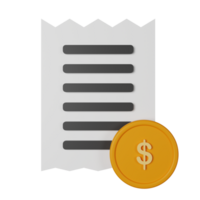 Invoice 3D Icon Illustration png