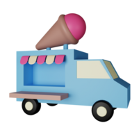 Ice Cream Truck 3D Illustration png