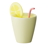 citronsaft 3d ikon illustration png