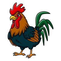 Cute rooster cartoon on white background vector