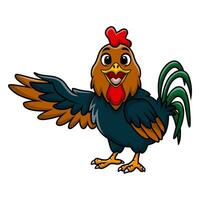 Cute rooster cartoon on white background vector