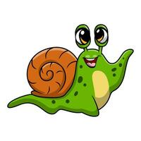 Cute snail cartoon on white background vector