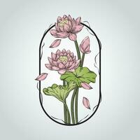 22- Lotus Flower in The Frame vector