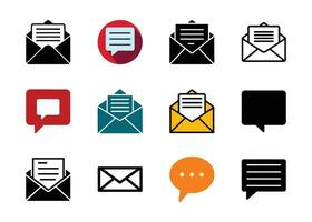 A colorful set of message or mail related icons vector