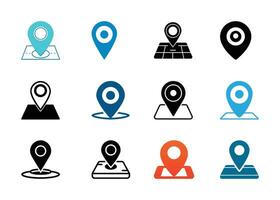Creative and colorful location icons vector