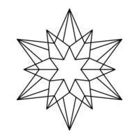 Navidad vector copo de nieve origami estrella de Belén aislado en blanco antecedentes. geométrico línea nieve icono. Navidad diseño elemento para bandera, saludo tarjeta