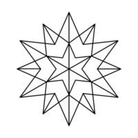 Navidad vector copo de nieve origami estrella de Belén aislado en blanco antecedentes. geométrico línea nieve icono. Navidad diseño elemento para bandera, saludo tarjeta