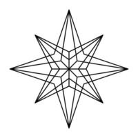 vector Navidad copo de nieve origami estrella de Belén aislado en blanco antecedentes. geométrico línea nieve icono. Navidad diseño elemento para bandera, saludo tarjeta