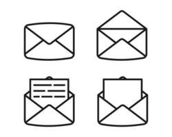 Set of email icons vector