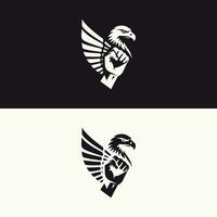 Strong Muscular fist with eagle wings, Egale and Fist concept vector