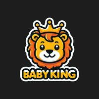 baby lion king logo mascot sticker cartoon lion vector