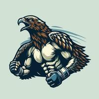 Hawk Fighter Logo, HwakFighter, Eagle Fighter vector