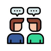 Communication icons in various shapes in flat, line, colored styles. vector