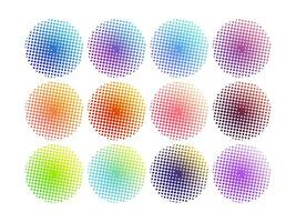 Circle Gradient Halftone Illustration. Abstract Vibrant Vector Illustration on White Background.