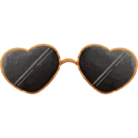 heart shaped black glasses in valentine day clipart png