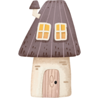 Mushroom house clipart, cute house elements, house drawings png