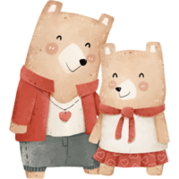 sweetheart bear, Mr bear and lady bear, bear in valentine day png