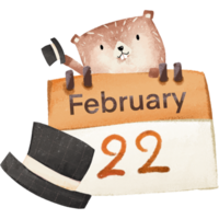 marmota desejo calendário clipart, bebê marmota elemento, marmota desenhando png