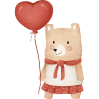 lady bear in valentine element, bear clipart, bear drawing png