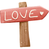 wooden sign in valentine day element png